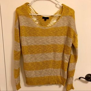Yellow Striped Knit Sweater